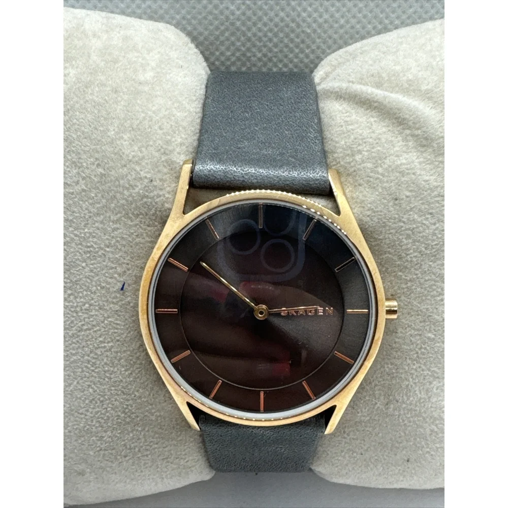Skagen Holst SKW2346 Women's Grey Leather Analog Dial Quartz Wrist Watch AEA285